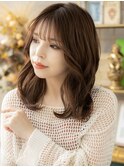 抜け感くびレイヤー韓国風ニュアンスパーマc5上尾20代30代40代