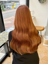 ミリ(mm)&nbsp;レイヤーカット/ウェットヘア/オレンジベージュ/くびれヘア