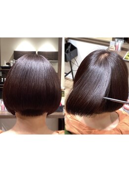 地肌,髪に優しく低刺激のオーガニックカラーを使用しているので、ダメージレス×おしゃれを実現します◎