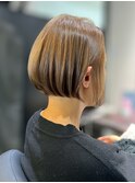 似合わせショート/細めハイライト/くすみベージュ/ショートボブ