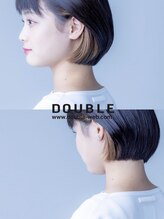 ダブル(DOUBLE) 素髪のようなシンプルボブにそっと色めくコントラストカラー