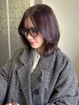 クレム 博多駅店(ChLem)&nbsp;ミディアムレイヤー　ラベンダーカラー　髪質改善　福岡美容室