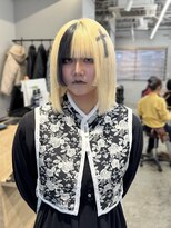 リベロ 柏(Libero) ブロンド&ゴシックデザイン/姫カットボブ