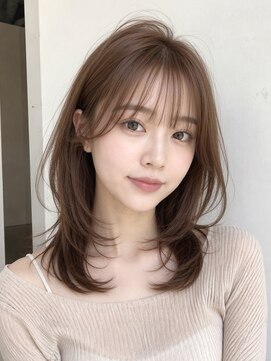 ノア 三宮店(NOA) 【NOA】大人可愛い韓国風レイヤーミディ艶ベージュ