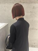 デザインカラー切りっぱなしボブ