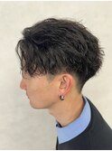 艶感ブラック×ツイストスパイラルパーマ