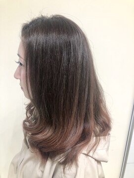 サロンドユー ベルポート本店(SALON DE U) オレンジベージュグラデーションカラー