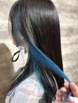 ヘアー ブランコ(hair Blanco) 全体カラー＆インナーカラー、コバルトブルー