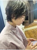 ウルフショートのオシャレ感のある大人パーマ　似合わせカット