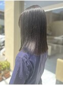 ミディアム切りっぱなし＋暗髪