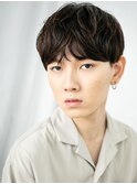 小顔スタイルUP！マットブラウンくせ毛風束感マッシュA草加