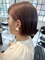 ナンバースリー 溝の口店(Number Three)&nbsp;ミニボブ×インナーカラーコーラルピンク