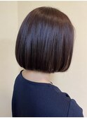 《直方/ルミシャスカラー》切りっぱなしボブ