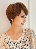 大人美人イメチェン大人くびれショートこなれヘア暖色ブラウン