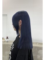 ノートエートル 西金沢(Nought etre)&nbsp;ネイビーブルー10代20代ブリーチカラーインディゴブルーカラー