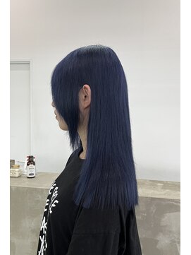 ノートエートル 西金沢(Nought etre) ネイビーブルー10代20代ブリーチカラーインディゴブルーカラー