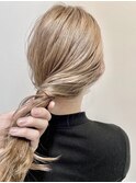 30代40代ダブルカラーミルクティアッシュデザインカラー透け感