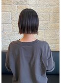 切りっぱなしボブ×ハイライトカラー 髪質改善Tr＋秋の艶カラー2