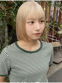 花田/ボブ/切りっぱなしボブ/ブリーチ/イメチェン/前髪/下北沢