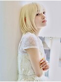 ブロンド/プラチナカラー/ブリーチ/切りっぱなし/新百合ヶ丘