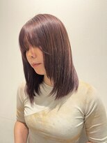 クラップス 杉田店(CLAPS)&nbsp;顔周りレイヤー/ツヤ感パープルブラウン/ブリーチなしカラー