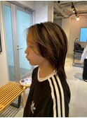 デザインカラーコントラストハイライト切りっぱなしカット