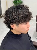 フェザーパーマサーフカール刈り上げセンターパート