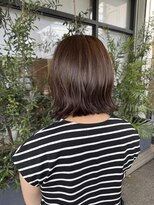 リールヘアー 大野城店(rire hair) 切りっぱなしボブに透明感アッシュベージュ