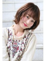 ロエナ(ROENA) 20代30代40代50代小顔カット黒髪ワンレンボブルフネビージュ前髪