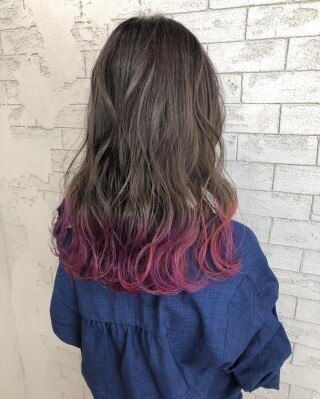 ピンクパープルカラー/裾カラー/グラデーション 錦糸町北口