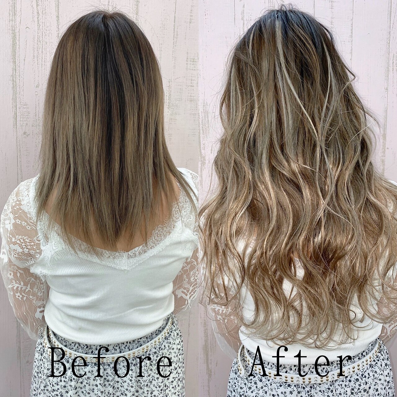 アッシュピンク#シールエクステ#ハイライトカラー#エクステ#仙台