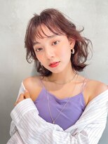メーヴェ(Mowen) mowen×外ハネミディアム×ラフウェーブ×シルキーグレージュ