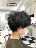 かき上げヘア ニュアンスマッシュ サイドパート 韓国マッシュ