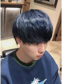 【EIGHTMEN】メンズツーブロックマッシュアッシュブラック