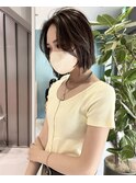 ハイライト 切りっぱなしボブ