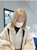 レイヤーボブ ハイトーンカラー ケアブリーチ