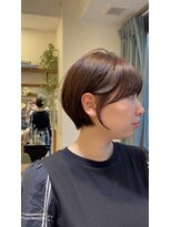 ロンド パルティール 大宮(Lond partir)&nbsp;斜め前髪ピンクベージュインナーグレージュウルフショート