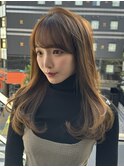 20代30代40代韓国レイヤーカット前髪くびれ暖色ベージュ