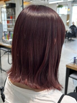 グランデュール 東静岡池田店(GRANDEUR) ダブルカラーピンクベージュベージュカラーケアブリーチミニボブ