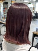 ダブルカラーピンクベージュベージュカラーケアブリーチミニボブ