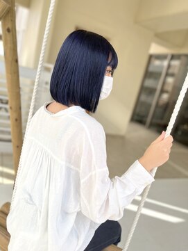シールドヘアー 沖縄 新都心(C'LD Hair) ボブ○ネイビーカラー