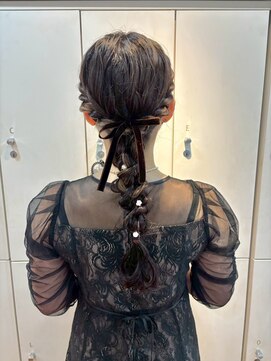 スタイル 横浜(STYLE) 結婚式お呼ばれリボン編みおろし／ヘアセット/ふわふわ/アレンジ