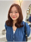 くびれヘア/アプリコットオレンジ/夏のヘアアレンジ