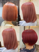 彩度高めのカラーが大人気！カット + ケアハイブリーチ(ブリーチ2回) + カラー  ￥24500[二子玉川]