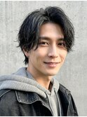 センターパートニュアンスパーマ
