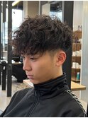 波巻きツイスパ/サーフカール/メンズ/men's/フェザーパーマ/眉毛