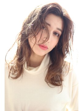 ヘアーアートシフォン 池袋西口店(Hair art chiffon) 黒髪似合わせカットグレージュグラデーションカラーのふわミディ