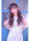 プルエクステ#エクステ#ロング#カラー#アレンジ#甘カワ