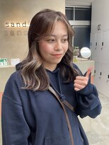 サンド 鹿児島中央(sand)&nbsp;@ayumi_sand インナーカラー　ベージュ　前髪インナー