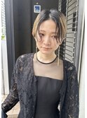 Cream beigeのハーフアンブレラお呼ばれヘア